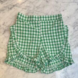 Charming Green Checkered Kids Shorts